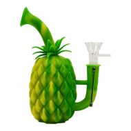 Bong din silicon Ananas cu lingură metalică și părți detașabile 18cm