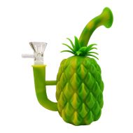 Bong din silicon Ananas cu lingură metalică și părți detașabile 18cm