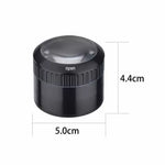 Champ High ⌀ 50 mm - grinder metalic cu lupă, din 4 piese (negru)