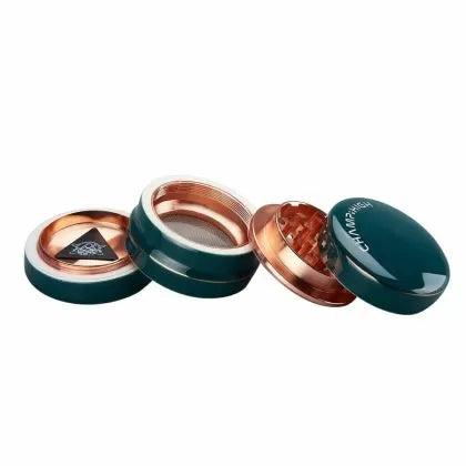 Grinder metalic de lux Champ High Porcelain verde din 4 părți - 63mm