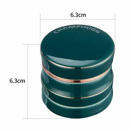 Grinder metalic de lux Champ High Porcelain verde din 4 părți - 63mm