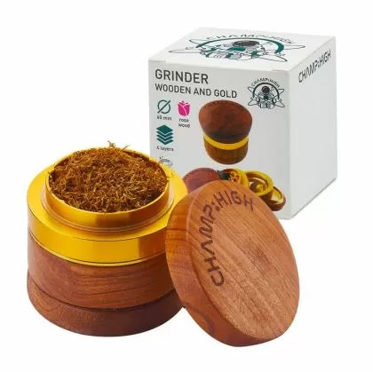 Champ High Gold ⌀ 60 mm - grinder din lemn și metal, din 4 piese