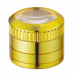 Champ High ⌀ 50mm - grinder metalic cu lupă din 4 părți (auriu)