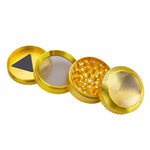 Champ High ⌀ 50mm - grinder metalic cu lupă din 4 părți (auriu)