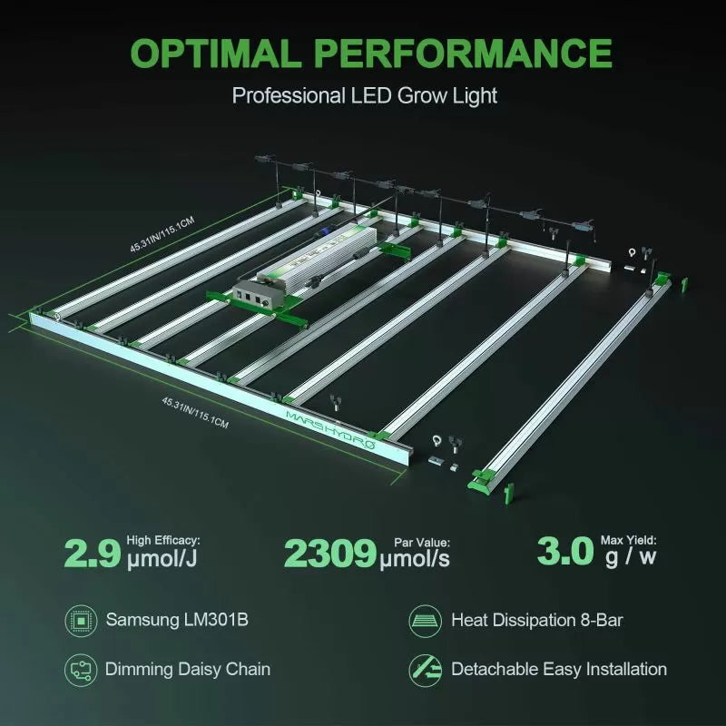 Mars Hydro Smart FC 8000 Samsung LM301B 800W LED Grow Light