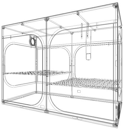 Secret Jardin DR300W - Палатка за отглеждане на растения (297 x 150 x 217см)