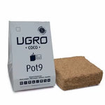 UGRO Pot9 - bloc presat de substrat de cocos cu Trichoderma într-un ghiveci de 9 litri