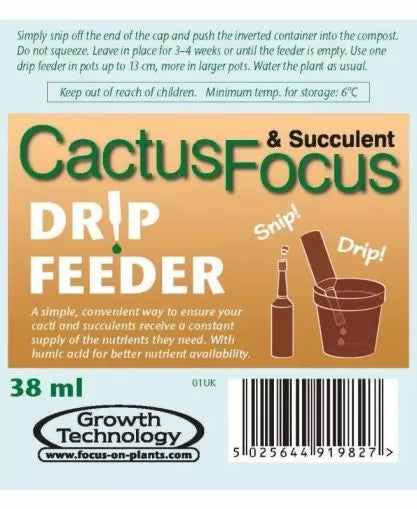 Cactus Focus Drip Feeders 38ml - doză pentru fertilizare prin picurare pentru cactuși