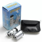 Microscop de buzunar 60× cu lumină UV și LED