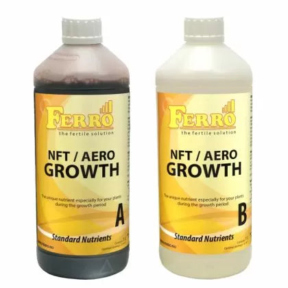 Ferro NFT / AERO GROWTH A&B Initial-Feed Fertiliser for NFT/Aeroponics and Tap Water