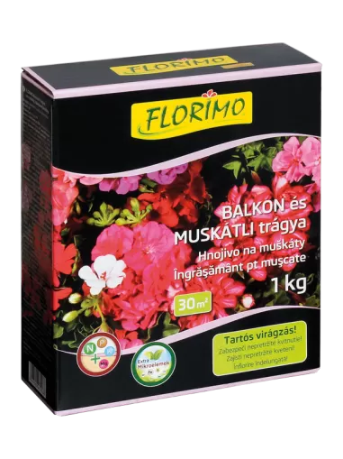 FLORIMO îngrășământ granulat pentru mușcate și plante de balcon - 1 kg