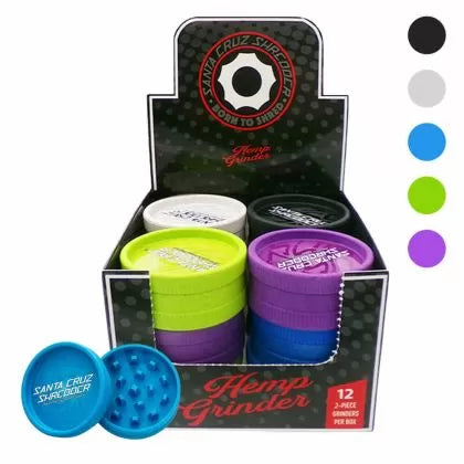Santa Cruz biodegradable hemp 2-piece grinder - 55mm in 5 colours
