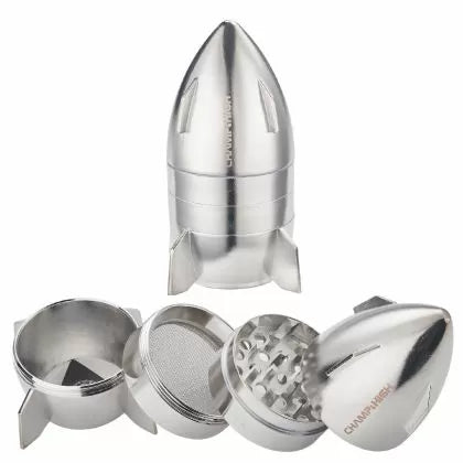Champ High Mini Spaceship 4-Piece Metal Grinder, Ø 50 mm, Silver