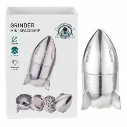 Grinder metalic din 4 părți Champ High Mini Spaceship ⌀ 50mm (argintiu)