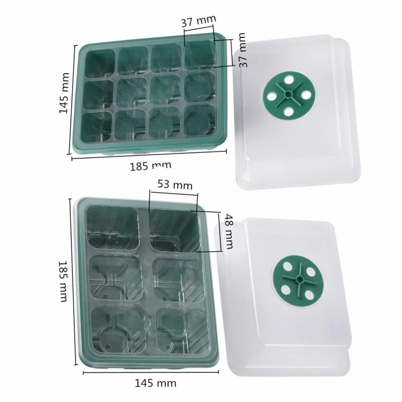Set de 2 cutii mici pentru răsaduri cu iluminat LED 19/15cm