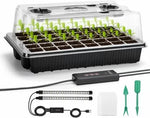 Kit pentru germinare și înrădăcinare cu iluminare integrată - 40 alveole, 2 benzi LED, x 38 x 24 x 12 cm