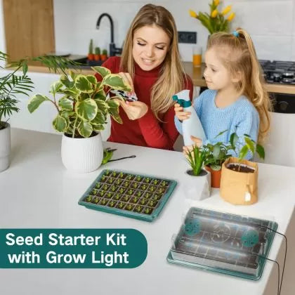 Kit pentru germinare și înrădăcinare cu iluminare integrată - 40 alveole, 2 benzi LED, x 38 x 24 x 12 cm