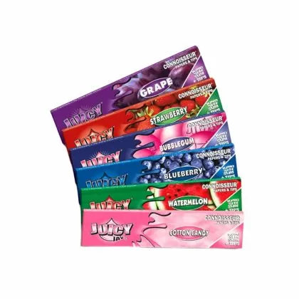 Foițe subțiri Juicy Jay’s Mix, colorate, King Size Slim, cu filtre din carton