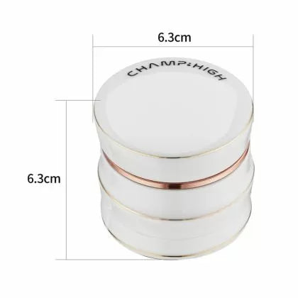 Grinder metalic premium Champ High Porcelain, alb, din 4 piese – 63 mm