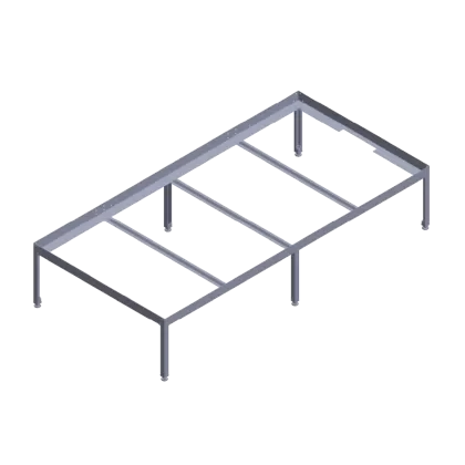 Masă metalică demontabilă pentru tavă 200 x 100 cm