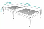 Masă metalică demontabilă pentru tavă 200 x 100 cm