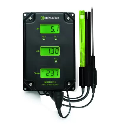 Milwaukee MC811 MAX pH/EC/Temp Monitor – aparat combinat pentru monitorizarea automată a pH-ului și EC-ului
