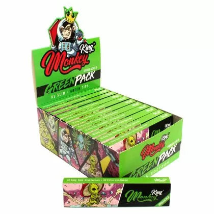 Monkey King GREEN ALIEN King Size Slim foițe pentru rulat