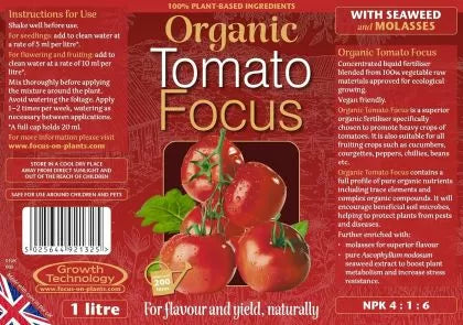 Organic Tomato Focus 1L – îngrășământ organic pentru roșii și legume fructifere