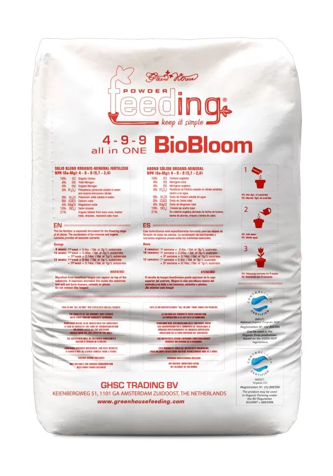 GH Powder Feeding BioBloom - îngrășământ organic pentru înflorire (pudră)