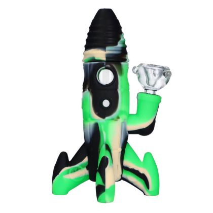 Bong din silicon Rocket cu bază LED luminoasă, disponibil în două culori