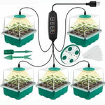 Set de 5 mini-sere pentru răsaduri cu iluminat LED, 18/14/15 cm