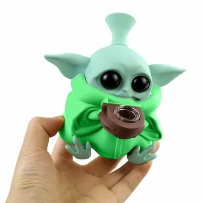 Bong din silicon Verde Yoda demontabil 13mm.