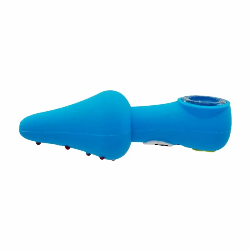Pipă din silicon, ciupercă albastră 10 cm