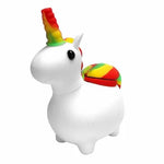 Pipă din silicon Unicorn alb 12 cm