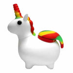 Pipă din silicon Unicorn alb 12 cm
