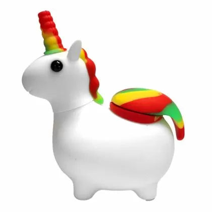 Pipă din silicon Unicorn alb 12 cm