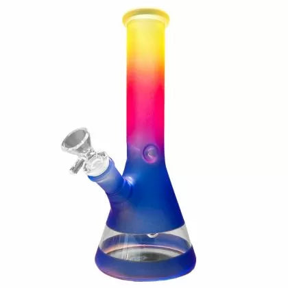 Bong din sticlă în culori irizante, mov, 25 cm