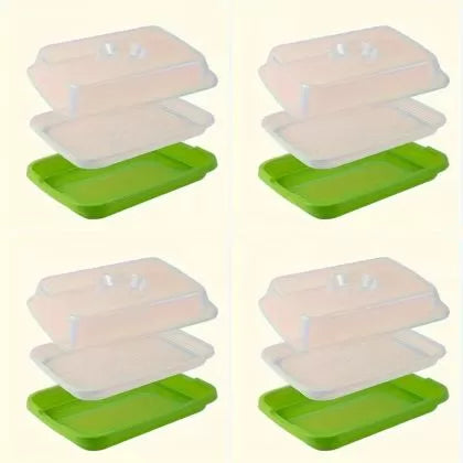 🌱 Set de tăvi pentru germinarea microplantelor, cu plasă și capac, dimensiuni 24/32 cm