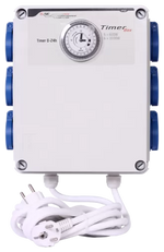 G-Systems Timer Box 6x600W - cutie cu temporizator cu 6 prize pentru lămpi, cu 2 circuite