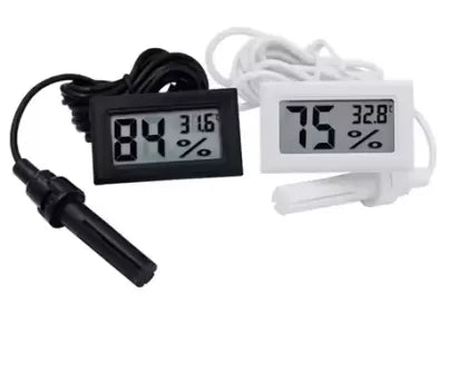 Termo-higrometru digital compact cu sondă pentru măsurarea umidității și temperaturii 1.3 m, negru