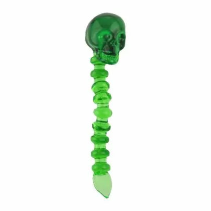 Dabber din sticlă verde Craniu