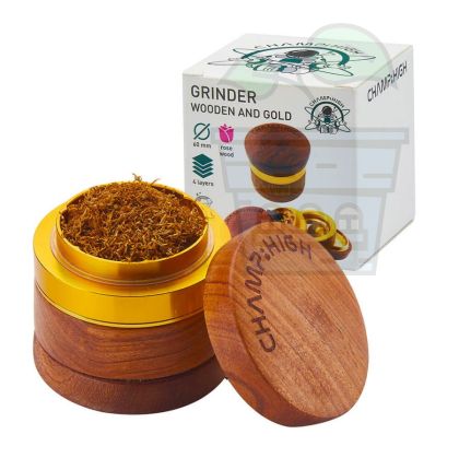 Grinder Wooden Metal Champ High Gold 4 Parts - 60mm