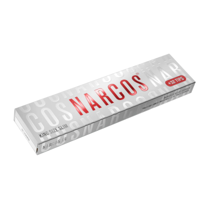 NARCOS Rolling Papers White Edition / King Size Slim + 32 TIPS /