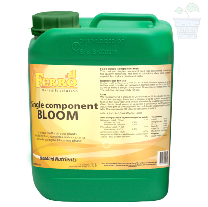 FERRO Bloom monocomponentă 5l. - Ingrasamant monocomponent pentru inflorire (in sol/hidro, pentru apa de la robinet)